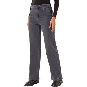 Roman Women's Cotton Blend Wide Leg Stretch Jeans in Charcoal Size: 10 Charcoal 10 Roman Women's Cotton Blend Wide Leg Stretch Jeans in Charcoal Size: 10 Charcoal 10