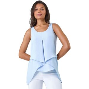 Roman Women's Asymmetric Sleeveless Vest Top in Light Blue Size: 12 Light Blue 12 Roman Women's Asymmetric Sleeveless Vest Top in Light Blue Size: 12 Light Blue 12