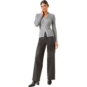 Roman Women's Cable Split Detail Rib Jumper in Grey Size: 20 Grey 20 Roman Women's Cable Split Detail Rib Jumper in Grey Size: 20 Grey 20