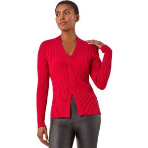 Roman Women's Cable Split Detail Rib Jumper in Red Size: 16 Red 16 Roman Women's Cable Split Detail Rib Jumper in Red Size: 16 Red 16