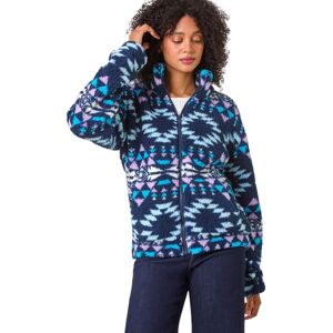 Roman Women's Nordic Print Funnel Fleece Jacket in Midnight Size: 18 Midnight 18 Roman Women's Nordic Print Funnel Fleece Jacket in Midnight Size: 18 Midnight 18