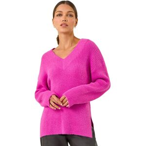 Roman Women's V-Neck Fluffy Knit Jumper in Magenta Size: 14 Magenta 14 Roman Women's V-Neck Fluffy Knit Jumper in Magenta Size: 14 Magenta 14