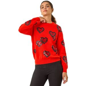 Roman Women's Heart Sequin Detail Knit Jumper in Orange Size: 14 Orange 14 Roman Women's Heart Sequin Detail Knit Jumper in Orange Size: 14 Orange 14
