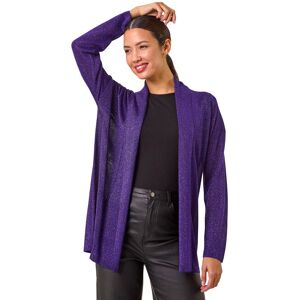 Roman Women's Shimmer Longline Knit Cardigan in Purple Size: 12 Purple 12 Roman Women's Shimmer Longline Knit Cardigan in Purple Size: 12 Purple 12