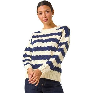Roman Women's Wave Colour Block Knit Jumper in Midnight Size: 16 Midnight 16 Roman Women's Wave Colour Block Knit Jumper in Midnight Size: 16 Midnight 16