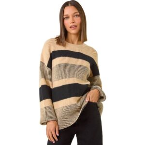 Roman Women's Colour Block Striped Knit Jumper in Camel Size: 12 Camel 12 Roman Women's Colour Block Striped Knit Jumper in Camel Size: 12 Camel 12