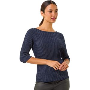 Roman Women's Sparkly Ribbed Batwing Knit Jumper in Midnight Size: 14 Midnight 14 Roman Women's Sparkly Ribbed Batwing Knit Jumper in Midnight Size: 14 Midnight 14