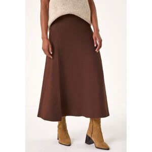 Roman Women's Plain Elastic Waist Knitted A Line Midi Skirt in Chocolate Size: 20 Chocolate 20 Roman Women's Plain Elastic Waist Knitted A Line Midi Skirt in Chocolate Size: 20 Chocolate 20