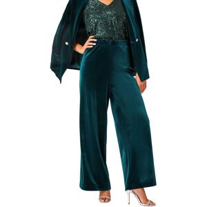 Roman Women's Petite Wide Leg Velvet Stretch Trouser in Bottle Green Size: 18 Bottle Green 18 Roman Women's Petite Wide Leg Velvet Stretch Trouser in Bottle Green Size: 18 Bottle Green 18