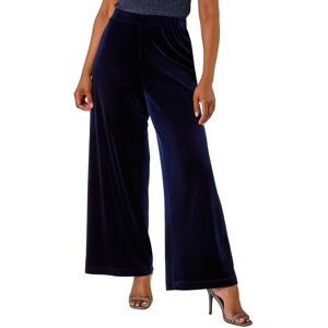 Roman Women's Petite Wide Leg Velvet Stretch Trouser in Midnight Size: 18 Midnight 18 Roman Women's Petite Wide Leg Velvet Stretch Trouser in Midnight Size: 18 Midnight 18