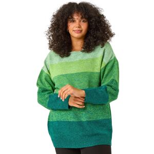 Roman Women's Curve Ombre Stripe Knit Jumper in Green Size: 22-24 Green 22-24 Roman Women's Curve Ombre Stripe Knit Jumper in Green Size: 22-24 Green 22-24