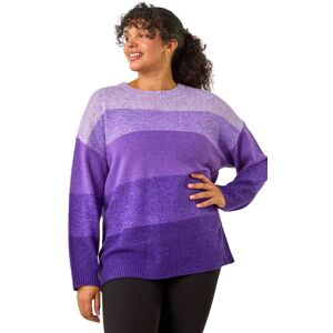 Roman Women's Curve Ombre Stripe Knit Jumper in Purple Size: 22-24 Purple 22-24 Roman Women's Curve Ombre Stripe Knit Jumper in Purple Size: 22-24 Purple 22-24