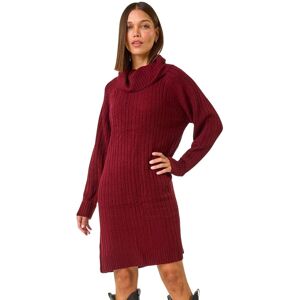 Roman Women's Roll Neck Knitted Jumper Dress in Wine Size: 18 Wine 18 Roman Women's Roll Neck Knitted Jumper Dress in Wine Size: 18 Wine 18