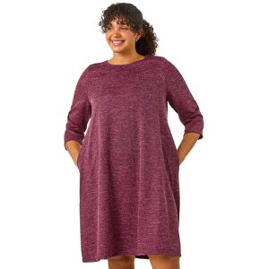 Roman Women's Curve Check Print Swing Pocket Dress in Wine Size: 22-24 Wine 22-24 Roman Women's Curve Check Print Swing Pocket Dress in Wine Size: 22-24 Wine 22-24