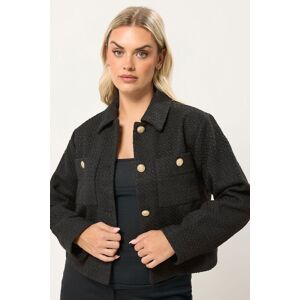 Yours Women's Boucle Button Detail Jacket in Black Size: 22-24 Black 22-24 Yours Women's Boucle Button Detail Jacket in Black Size: 22-24 Black 22-24