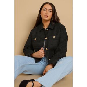Yours Women's Boucle Button Detail Jacket in Black Size: 26-28 Black 26-28 Yours Women's Boucle Button Detail Jacket in Black Size: 26-28 Black 26-28