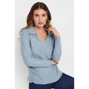 Long Tall Sally Women's Tall Open Collar Cable Knit Jumper in Blue Size: 8-10 Blue 8-10 Long Tall Sally Women's Tall Open Collar Cable Knit Jumper in Blue Size: 8-10 Blue 8-10