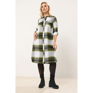 Yours Women's Longline Check Shirt in Light Khaki Size: 18 Light Khaki 18 Yours Women's Longline Check Shirt in Light Khaki Size: 18 Light Khaki 18