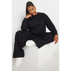 Yours Women's Sweatshirt & Wide Leg Jogger Set in Black Size: 30-32 Black 30-32 Yours Women's Sweatshirt & Wide Leg Jogger Set in Black Size: 30-32 Black 30-32