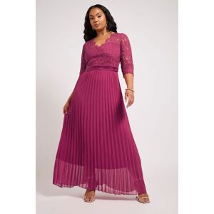 Yours Women's Lace Wrap Pleated Maxi Dress in Pink Size: 14 Pink 14 Yours Women's Lace Wrap Pleated Maxi Dress in Pink Size: 14 Pink 14