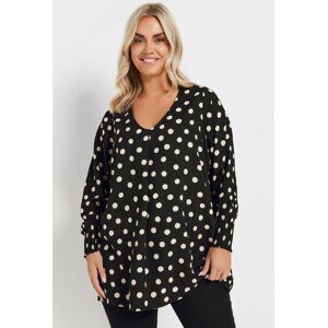 Yours Women's Spot Print V-Neck Blouse in Black Size: 38-40 Black 38-40 Yours Women's Spot Print V-Neck Blouse in Black Size: 38-40 Black 38-40