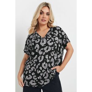 Yours Women's Leopard Print Smart V-Neck T-Shirt in Black Size: 26-28 Black 26-28 Yours Women's Leopard Print Smart V-Neck T-Shirt in Black Size: 26-28 Black 26-28