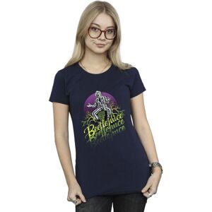 Beetlejuice Women's Purple Circle Cotton T-Shirt in Navy Size: Medium Navy M Beetlejuice Women's Purple Circle Cotton T-Shirt in Navy Size: Medium Navy M