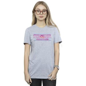 Netflix Women's Stranger Things Retro Title Cotton Boyfriend T-Shirt in Grey Size: 3XL Grey 3XL Netflix Women's Stranger Things Retro Title Cotton Boyfriend T-Shirt in Grey Size: 3XL Grey 3XL