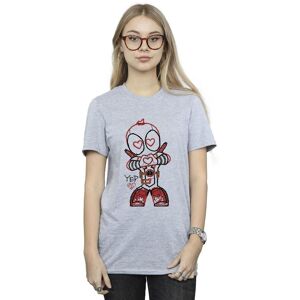 Marvel Women's Deadpool Love Beam Line Cotton Boyfriend T-Shirt in Grey Size: 3XL Grey 3XL Marvel Women's Deadpool Love Beam Line Cotton Boyfriend T-Shirt in Grey Size: 3XL Grey 3XL