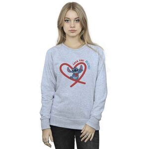 Disney Women's Lilo & Stitch Love You Mum Sweatshirt in Grey Size: Large Grey L Disney Women's Lilo & Stitch Love You Mum Sweatshirt in Grey Size: Large Grey L