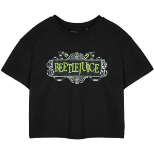 Beetlejuice Women's Adult Cropped Short Sleeved T-Shirt (Womens Black) in Black Size: Large Black L Beetlejuice Women's Adult Cropped Short Sleeved T-Shirt (Womens Black) in Black Size: Large Black L