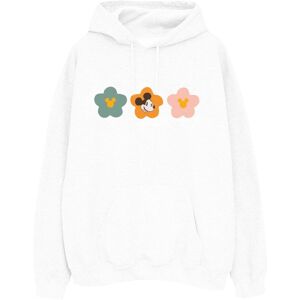 Disney Women's Mickey Mouse Flowers Hoodie in White Size: Large White L Disney Women's Mickey Mouse Flowers Hoodie in White Size: Large White L