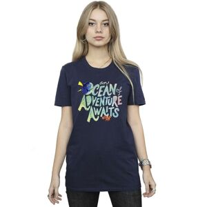 Disney Women's Finding Dory Ocean Of Adventure Cotton Boyfriend T-Shirt in Navy Size: 5XL Navy 5XL Disney Women's Finding Dory Ocean Of Adventure Cotton Boyfriend T-Shirt in Navy Size: 5XL Navy 5XL