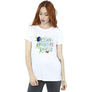 Disney Women's Finding Dory Ocean Of Adventure Cotton Boyfriend T-Shirt in White Size: 4XL White 4XL Disney Women's Finding Dory Ocean Of Adventure Cotton Boyfriend T-Shirt in White Size: 4XL White 4XL