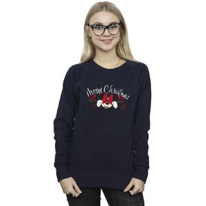 Disney Women's Minnie Mouse Christmas Holly Sweatshirt in Navy Size: Medium Navy M Disney Women's Minnie Mouse Christmas Holly Sweatshirt in Navy Size: Medium Navy M