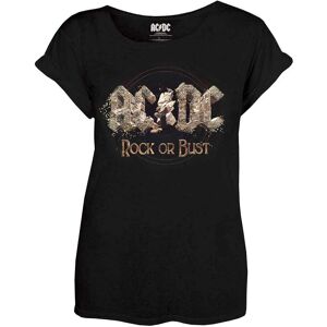 AC/DC Women's Rock Or Bust T-Shirt in Black Size: Large Black L AC/DC Women's Rock Or Bust T-Shirt in Black Size: Large Black L