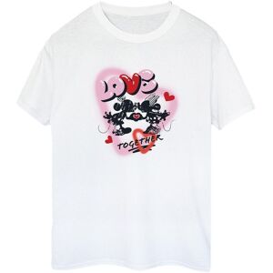 Disney Women's Love Together Mickey & Minnie Mouse Boyfriend T-Shirt in White Size: 4XL White 4XL Disney Women's Love Together Mickey & Minnie Mouse Boyfriend T-Shirt in White Size: 4XL White 4XL