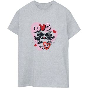 Disney Women's Love Together Mickey & Minnie Mouse Boyfriend T-Shirt in Grey Size: XL Grey XL Disney Women's Love Together Mickey & Minnie Mouse Boyfriend T-Shirt in Grey Size: XL Grey XL