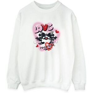 Disney Women's Love Together Mickey & Minnie Mouse Sweatshirt in White Size: Medium White M Disney Women's Love Together Mickey & Minnie Mouse Sweatshirt in White Size: Medium White M