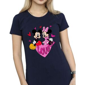 Disney Women's Love Heart Mickey & Minnie Mouse Cotton Boyfriend T-Shirt in Navy Size: 2XL Navy 2XL Disney Women's Love Heart Mickey & Minnie Mouse Cotton Boyfriend T-Shirt in Navy Size: 2XL Navy 2XL