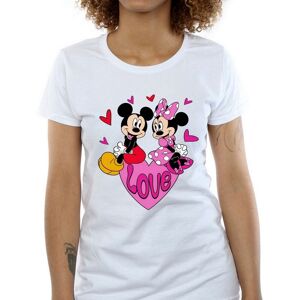 Disney Women's Love Heart Mickey & Minnie Mouse Cotton Boyfriend T-Shirt in White Size: 2XL White 2XL Disney Women's Love Heart Mickey & Minnie Mouse Cotton Boyfriend T-Shirt in White Size: 2XL White 2XL