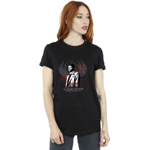 Supernatural Women's Join The Hunt Wings Cotton Boyfriend T-Shirt in Black Size: 5XL Black 5XL Supernatural Women's Join The Hunt Wings Cotton Boyfriend T-Shirt in Black Size: 5XL Black 5XL