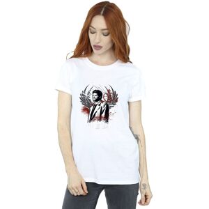 Supernatural Women's Join The Hunt Wings Cotton Boyfriend T-Shirt in White Size: Medium White M Supernatural Women's Join The Hunt Wings Cotton Boyfriend T-Shirt in White Size: Medium White M