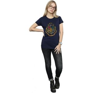 Harry Potter Women's Hogwarts Crest Cotton T-Shirt in Navy Size: Large Navy L Harry Potter Women's Hogwarts Crest Cotton T-Shirt in Navy Size: Large Navy L