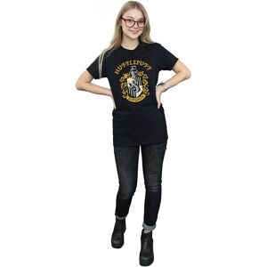 Harry Potter Women's Hufflepuff Cotton Boyfriend T-Shirt in Black Size: XL Black XL Harry Potter Women's Hufflepuff Cotton Boyfriend T-Shirt in Black Size: XL Black XL