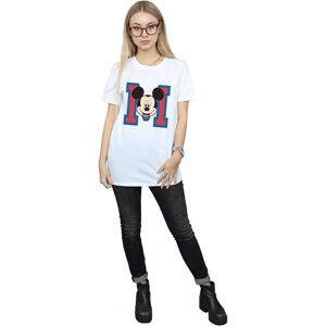 Disney Women's M Mickey Mouse Cotton Boyfriend T-Shirt in White Size: Large White L Disney Women's M Mickey Mouse Cotton Boyfriend T-Shirt in White Size: Large White L