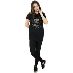 Harry Potter Women's Dobby Is Free Cotton Boyfriend T-Shirt in Black Size: 2XL Black 2XL Harry Potter Women's Dobby Is Free Cotton Boyfriend T-Shirt in Black Size: 2XL Black 2XL