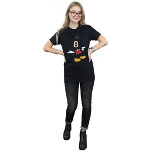 Disney Women's Mickey Mouse Surprised Cotton Boyfriend T-Shirt in Black Size: Large Black L Disney Women's Mickey Mouse Surprised Cotton Boyfriend T-Shirt in Black Size: Large Black L