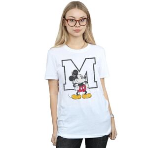 Disney Women's M Mickey Mouse Cotton Boyfriend T-Shirt in White Size: Large White L Disney Women's M Mickey Mouse Cotton Boyfriend T-Shirt in White Size: Large White L
