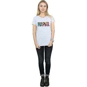 Marvel Women's Infill Character Logo Boyfriend T-Shirt in Grey Size: 3XL Grey 3XL Marvel Women's Infill Character Logo Boyfriend T-Shirt in Grey Size: 3XL Grey 3XL